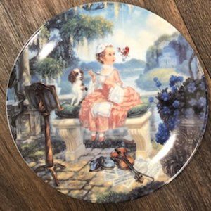 Girl and dog Decorative Vintage Plate